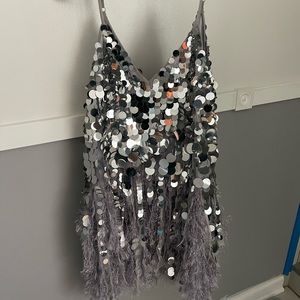 Mini silver/lavender dress